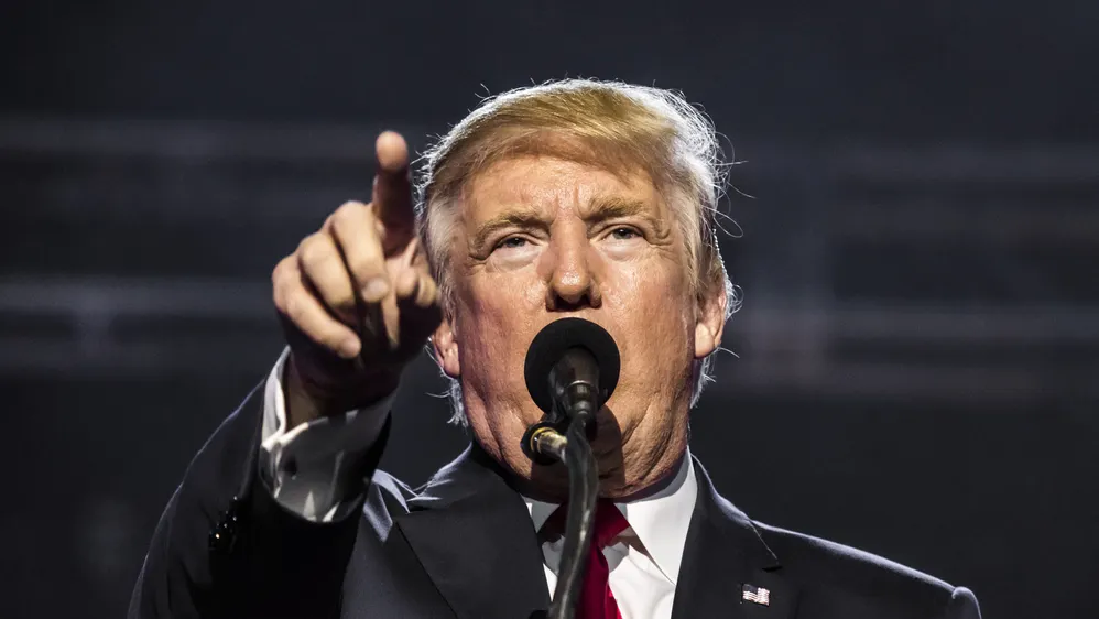 Donald Trump pointing the finger