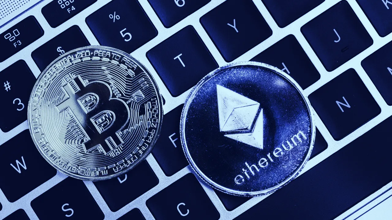 Bitcoin and Ethereum. Image: Shutterstock