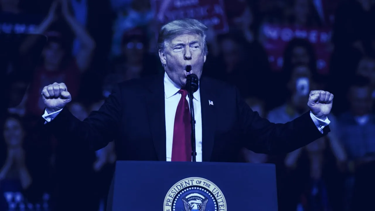 President Trump at a rally. Image: Shutterstock