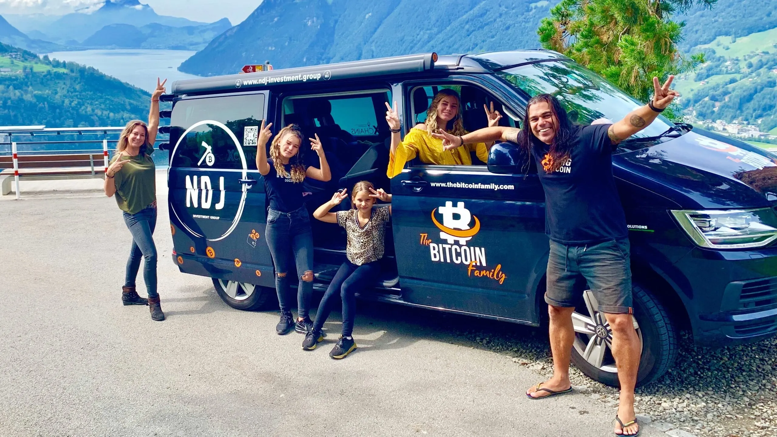 The Bitcoin Family on tour near Zug, Switzerland. Image: The Bit.coin Family