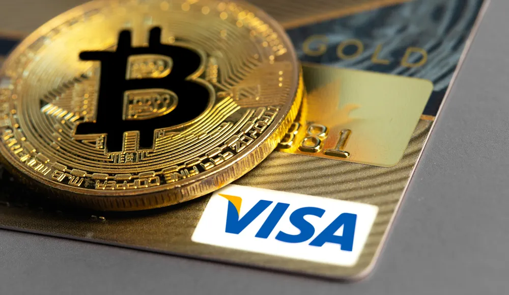 Visa card with Bitcoin