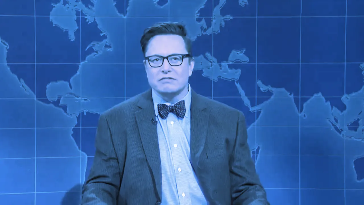 Elon Musk hosted SNL once, and predictably talked about Dogecoin and crypto. Image: SNL/Twitter