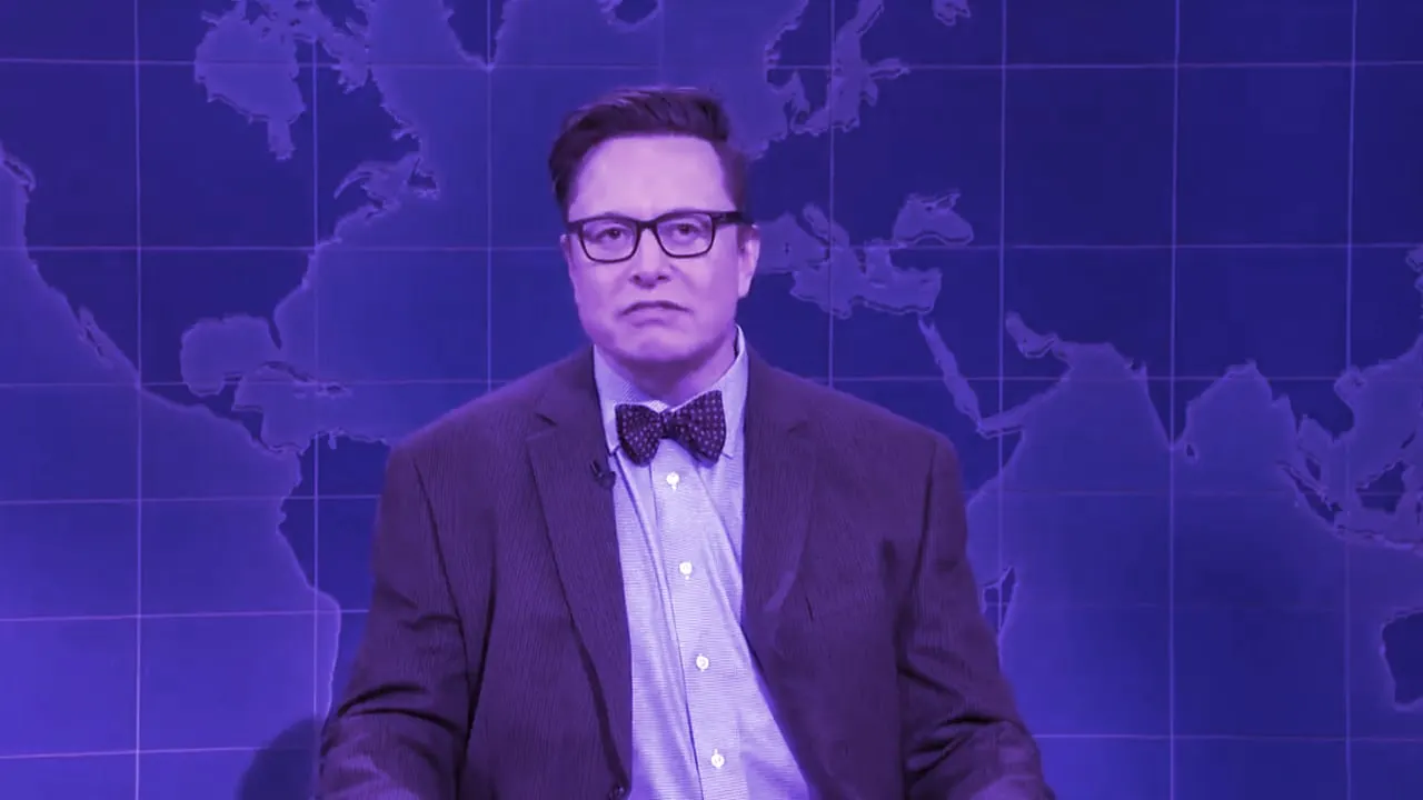 Elon Musk hosted SNL once, and predictably talked about Dogecoin and crypto. Image: SNL/Twitter