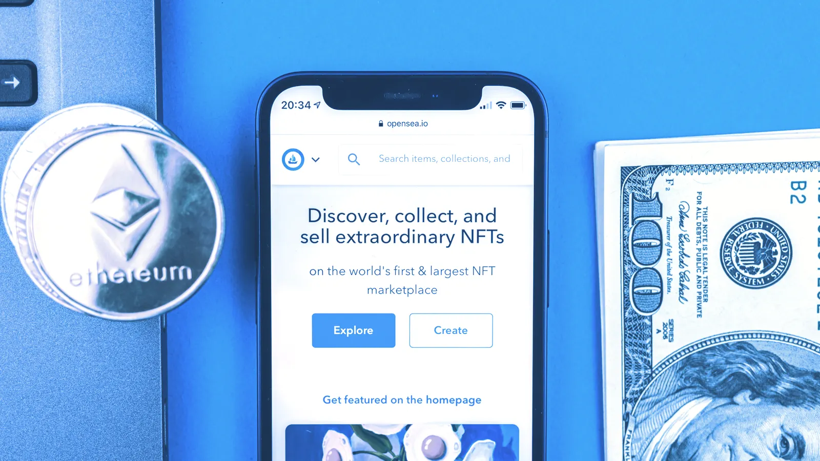 OpenSea is a popular marketplace for non-fungible tokens (NFTs). Image: Shutterstock