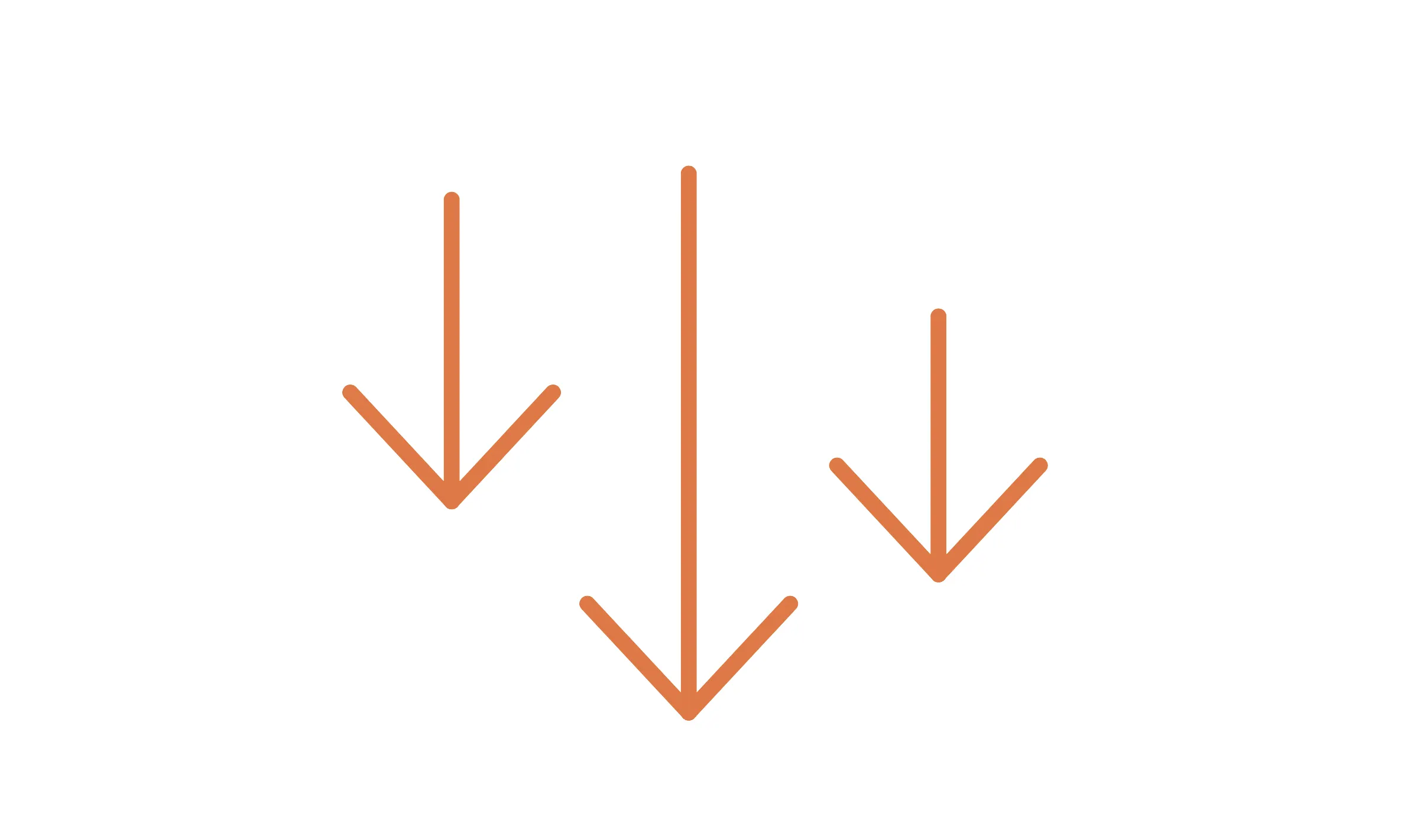 Three arrows pointing down. (Shutterstock)