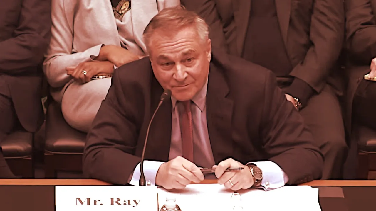 John J Ray III, the newly appointed CEO of FTX, oversaw the liquidation of Enron. Image: House Financial Services Committee/Screenshot