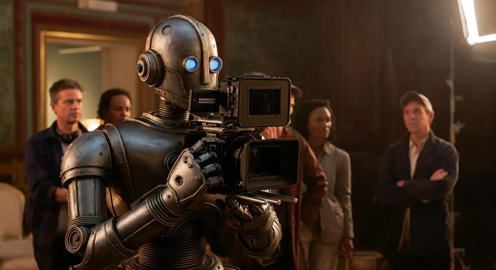 Robot filming. Image created by Decrypt using AI.