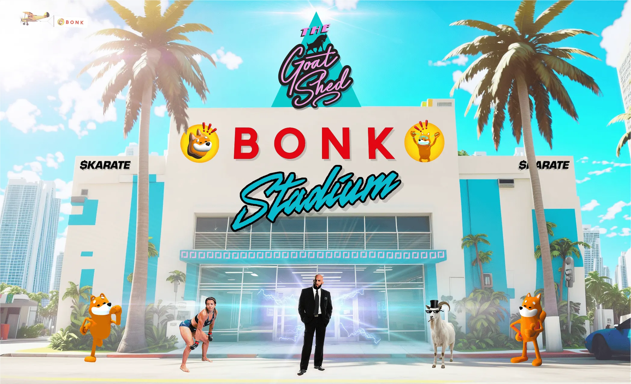 A mockup of the Goat Shed and Bonk Stadium. Image: Goat Shed