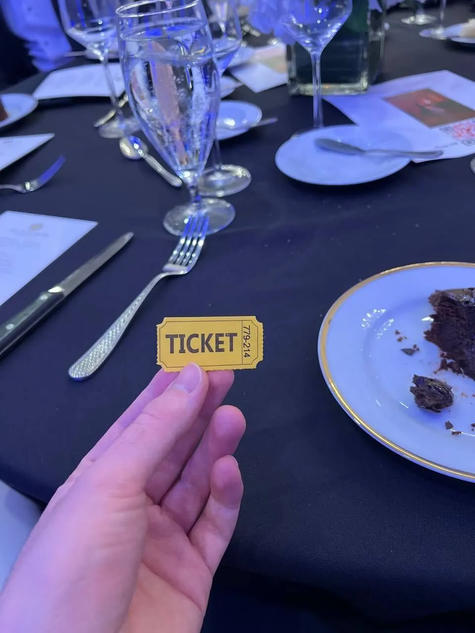 The raffle ticket for a Trump watch at the crypto dinner