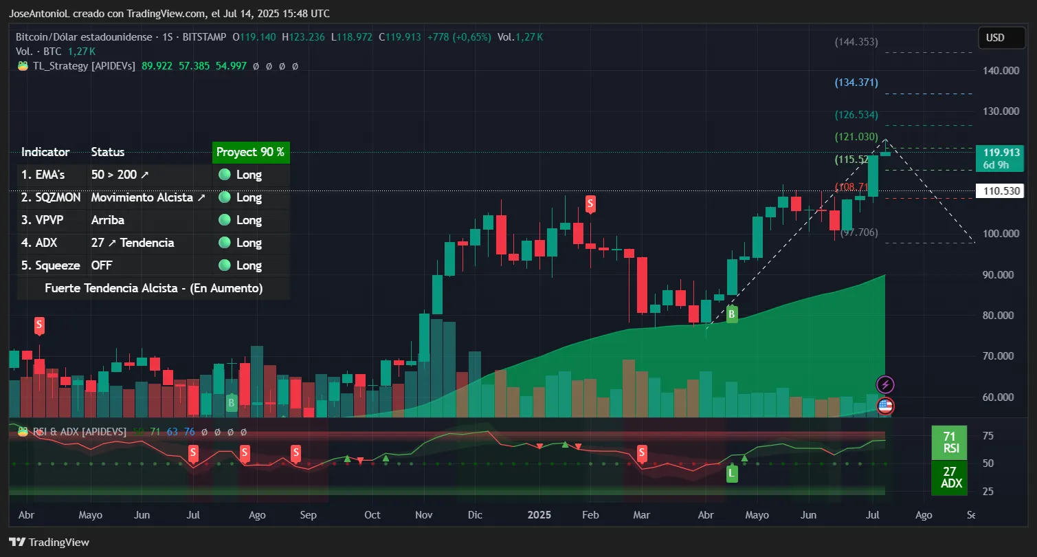Bitcoin price data. Image: TradingView