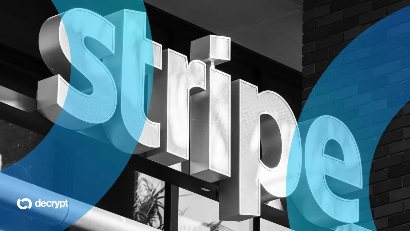 Stripe logo at their headquarters in San Francisco. Image: Shutterstock/Decrypt