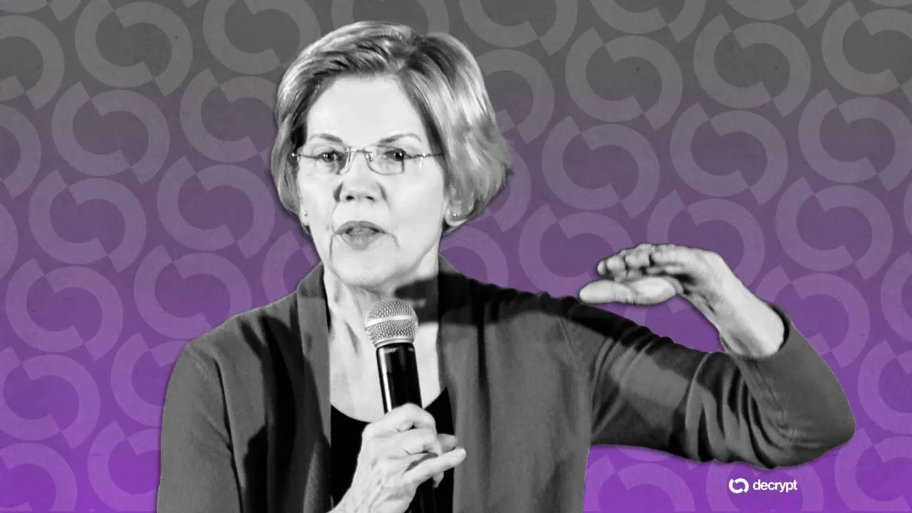 Elizabeth Warren. Image: Shutterstock/Decrypt