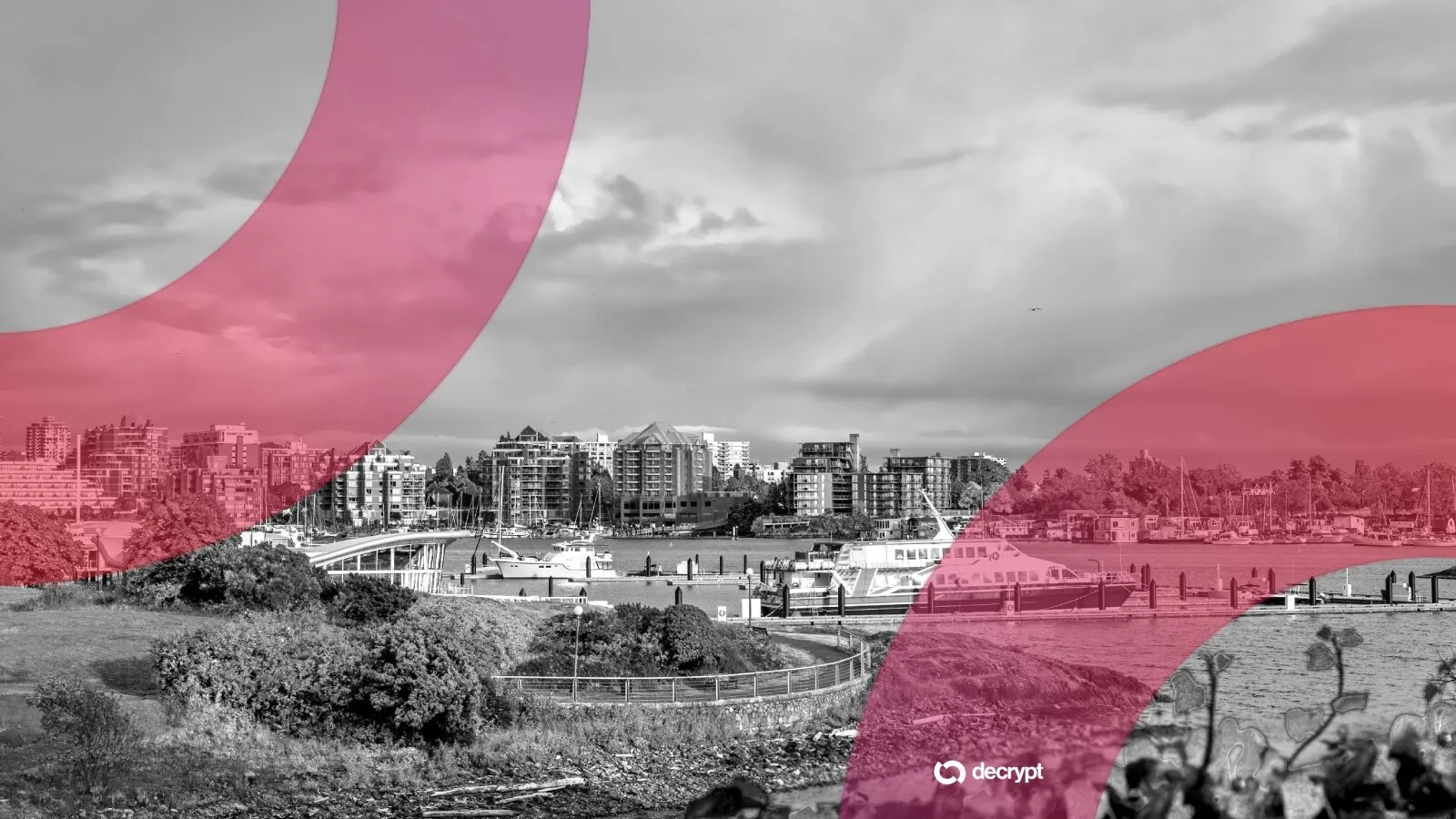 Boats, buildings and cloud formations in the scenic inner harbour of Victoria, Vancouver Island, British Columbia, Canada. Image: Shutterstock/Decrypt