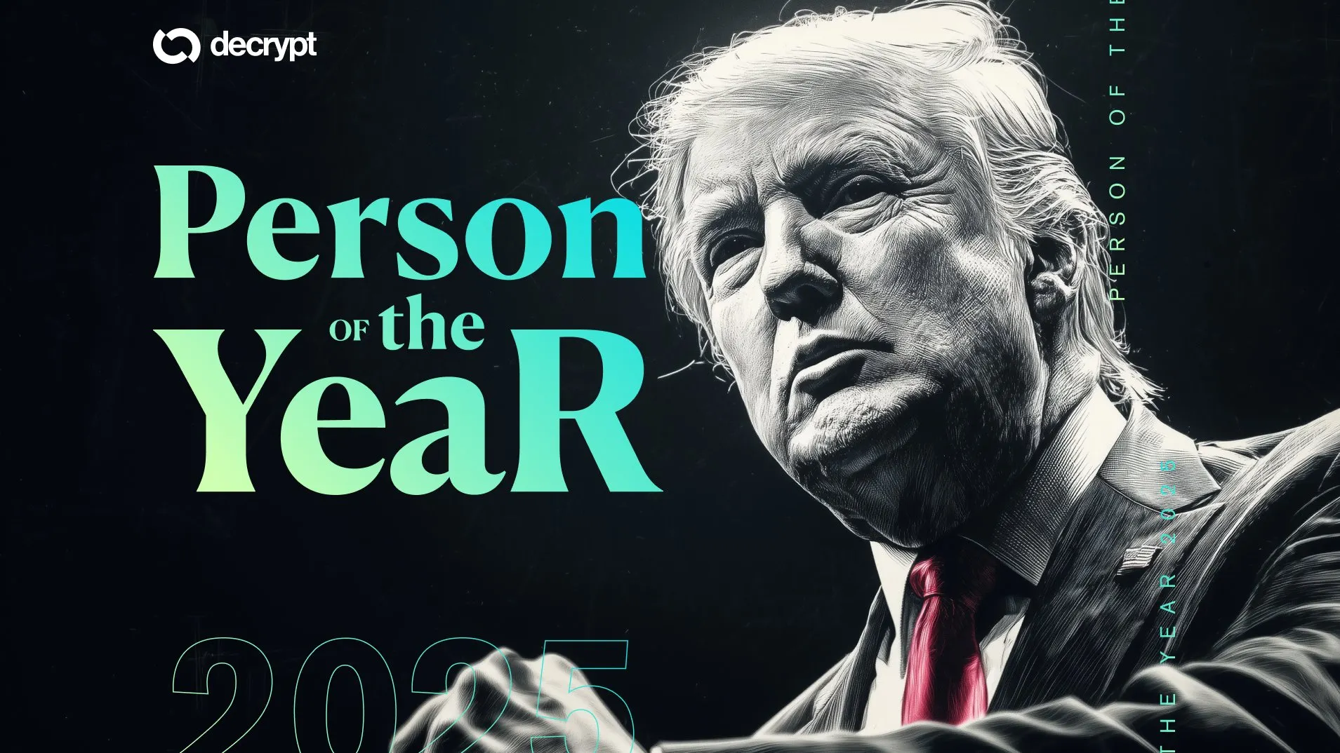 Decrypt 2025 Person of the Year: President Donald Trump. Image: Decrypt/Midjourney