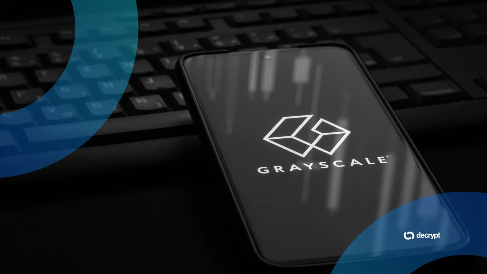 Grayscale logo on a smartphone. Image: Shutterstock/Decrypt