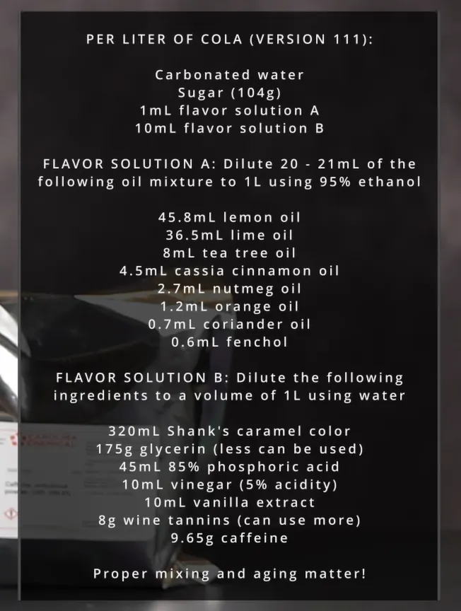 recipe for DIY Coca Cola