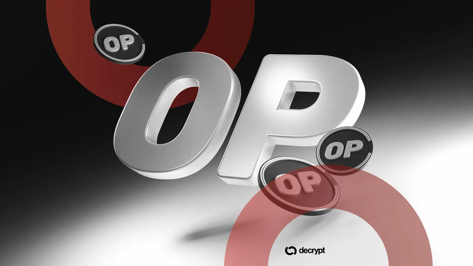 Optimism and OP tokens. Image: Shutterstock/Decrypt