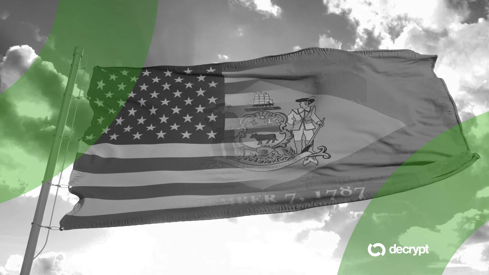 Flag of USA and Delaware state. Image: Shutterstock/Decrypt